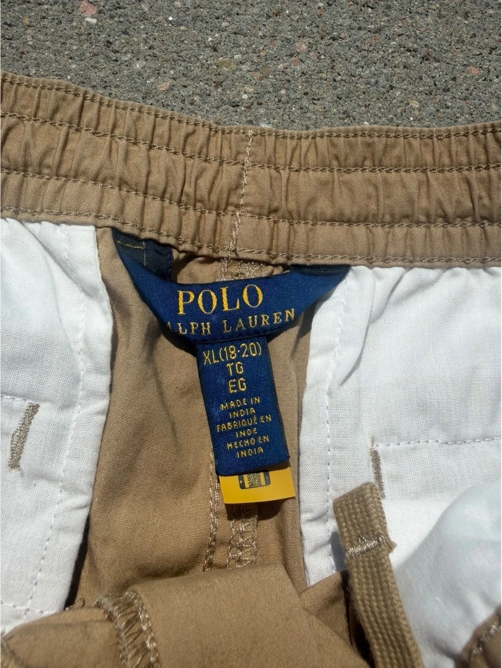 Polo Ralph Lauren boys Khaki Jogger Pants XL Elastic Waist